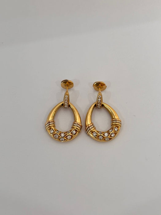 CARTIER - Boucles d'oreilles en diamant et or jaune