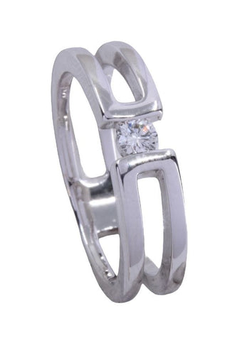 Bague 54 SOLITAIRE MODERNE DIAMANT 58 Facettes 089771