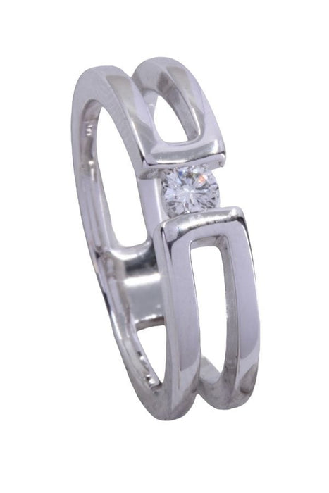 Bague 54 SOLITAIRE MODERNE DIAMANT 58 Facettes 089771