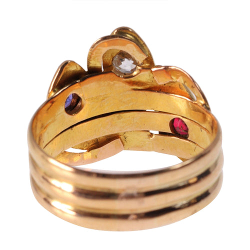 Bague 58 Bague Serpent Victorienne : Un Trio Symbolique en Or 58 Facettes 24137-0077