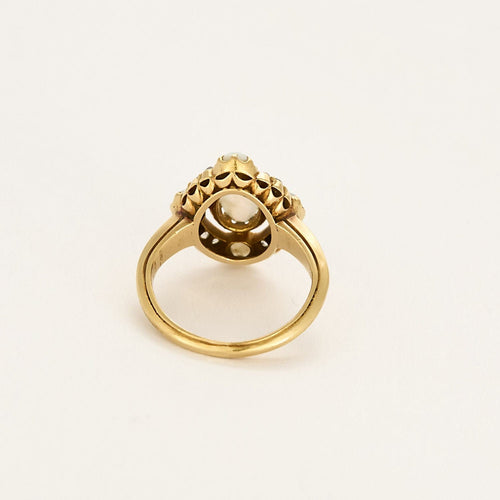 Bague 49 Charmante Bague de jeune fille en or jaune, opales et diamants 58 Facettes PRG1880