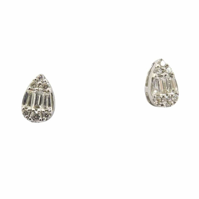 Boucles d'oreilles Puces d'oreilles or blanc et diamants 58 Facettes 00018201