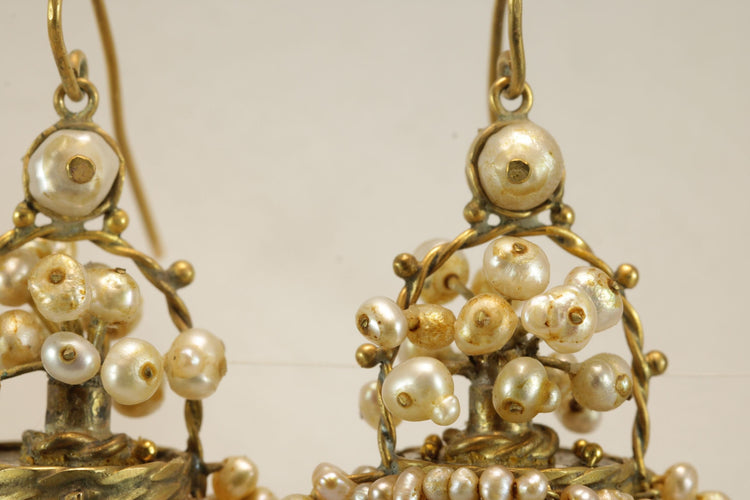 Boucles d'oreilles Boucles d'oreilles anciennes en perles et or 58 Facettes 7708