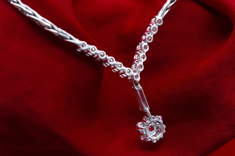 Collier Collier marguerite or blanc, diamants 58 Facettes 240108