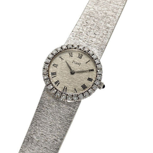 Montre PIAGET - Montre vintage en or blanc et diamants 58 Facettes