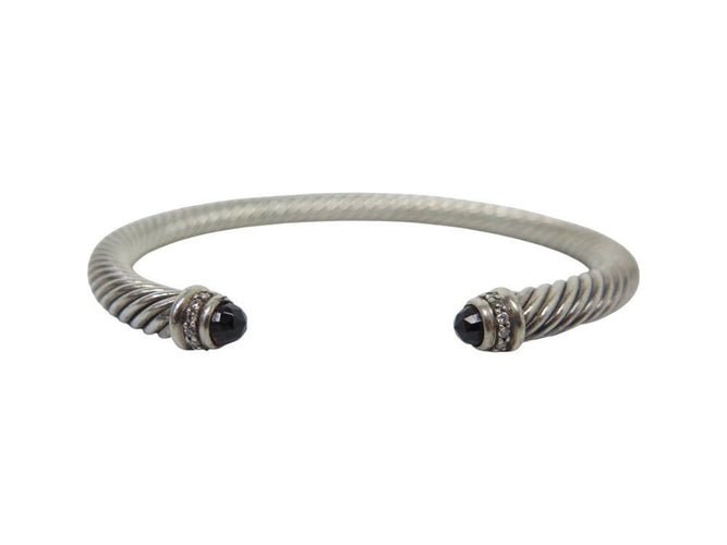 Bracelet bracelet DAVID YURMAN cable classique b04182 argent 925 5mm diamants grenat 58 Facettes 267208