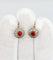Boucles d'oreilles Dormeuses marguerite antique or rose pierre rouge et diamants 58 Facettes A00730