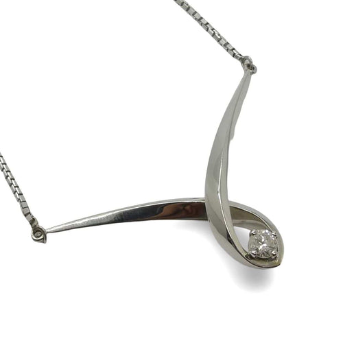 Collier Collier or blanc et diamant 0,28 ct 58 Facettes