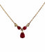 Collier Collier or jaune, diamants et rubis poires 58 Facettes