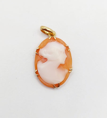 Pendentif Pendentif vintage or 18k camée coquille 58 Facettes A05882
