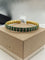 Bracelet Bracelet vintage émail vert en or blanc et jaune 18 kt et diamants 58 Facettes