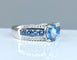 Bague 54 Bague en or blanc en saphirs et diamants 58 Facettes AB323