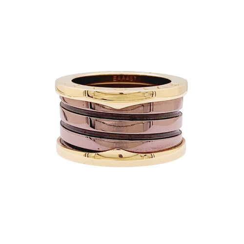 Bague 51 Bague Bulgari, "B.Zero1", or rose, cermet. 58 Facettes 35003