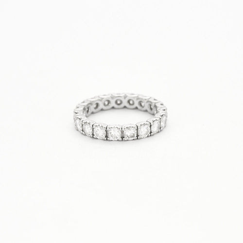 Bague 55 Alliance Américaine or blanc diamants 58 Facettes 240 565