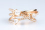 Bague 53 Bague en or jaune sertie de diamants 1.08 ct – design flèche croisée moderne 58 Facettes 31300300