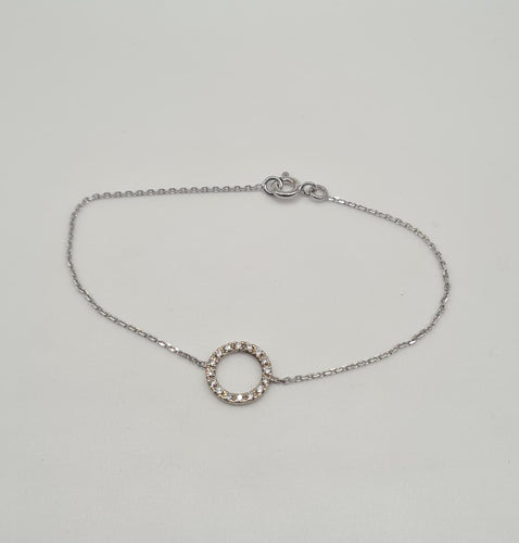 Bracelet Bracelet or blanc serti de diamants naturels 58 Facettes