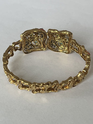 Bracelet LALAOUNIS - Bracelet or jaune, saphirs, émeraudes 58 Facettes LOT 6253