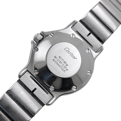 Montre Cartier Santos Round Octagon Date 2966 Large Octogonale Gold Stainless Steel 58 Facettes