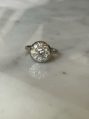 Bague 51 Bague Art Déco, diamants, platine 58 Facettes