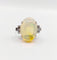 Bague cocktail vintage or blanc, opale cabochon 9,50 carats et diamants baguettes 58 Facettes A05976