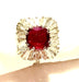 Bague 54 Bague or blanc, magnifique rubis 2,24 carats non chauffé et diamants 58 Facettes AB417