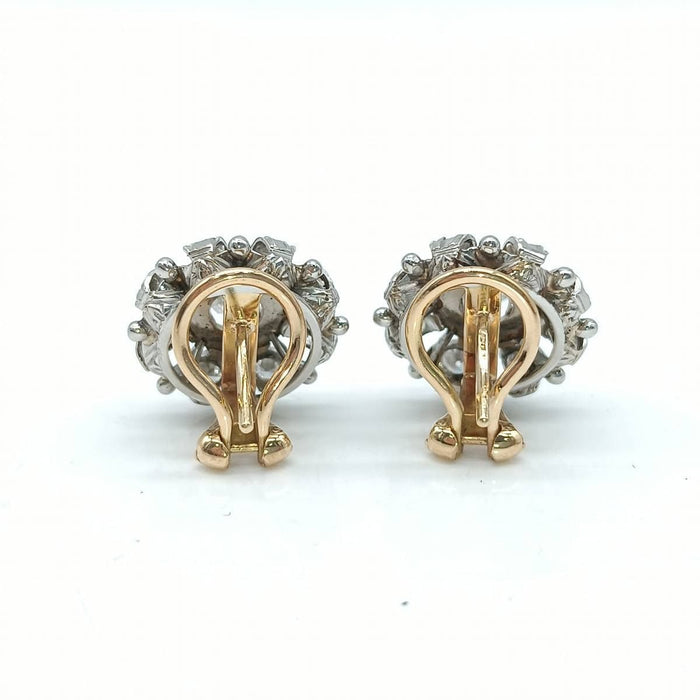 Boucles d'oreilles en or 18 carats de style vintage avec diamants