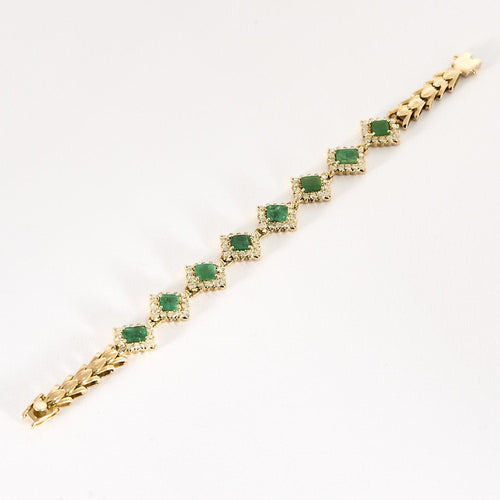 Bracelet Bracelet Esmeralda or rose et émeraudes 58 Facettes LP1423/