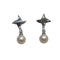 Boucles d'oreilles Boucles d'oreilles en or blanc, diamants et perles 58 Facettes PE725