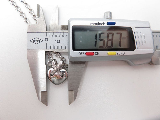 Collier collier CHAUMET pendentif coeur lien diamant or blanc chaine 40cm 58 Facettes 271718