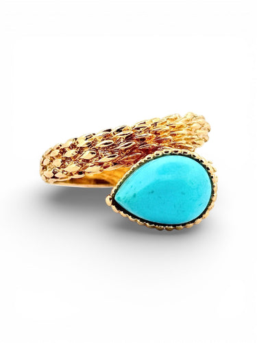 Bague vintage BOUCHERON Serpent Bohème, or et turquoise