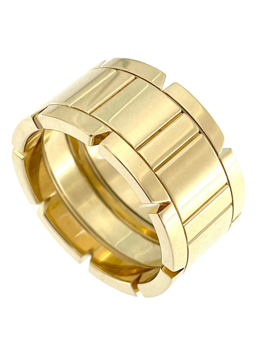 Bague 57 CARTIER - Bague TANK modèle large or jaune 58 Facettes