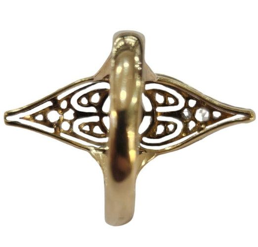 Bague 51 Bague navette Art déco diamants taille rose et hollandaise en or jaune et platine 58 Facettes E43