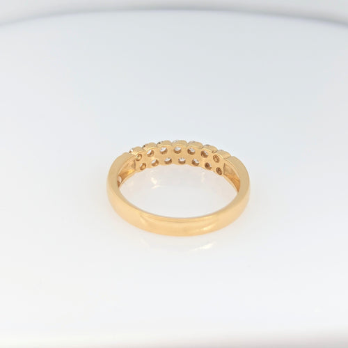 Bague 53 Demi Alliance en or jaune et diamants 58 Facettes 29035