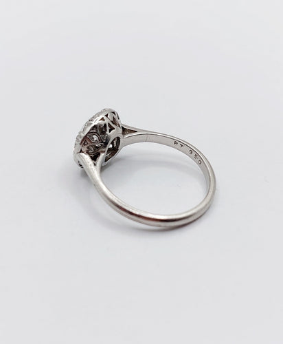 Bague 49 Bague marguerite art deco Platine et 0,65 carats diamant (circa 1940) cible 58 Facettes A06164