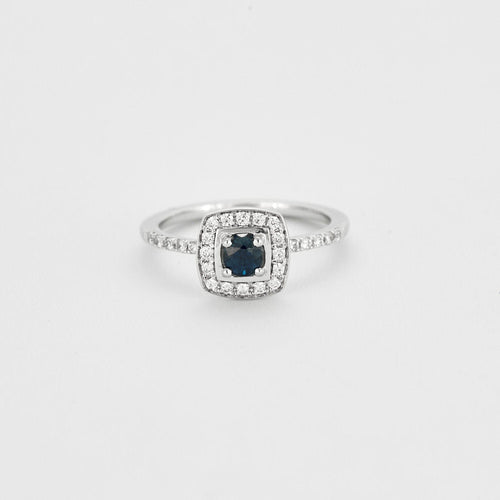 Bague 53 Solitaire topaze blue London et diamants 58 Facettes