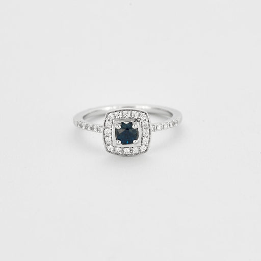 Bague 53 Solitaire topaze blue London et diamants 58 Facettes