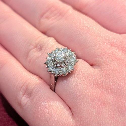 Bague 53 Bague or blanc et diamants 58 Facettes 31310