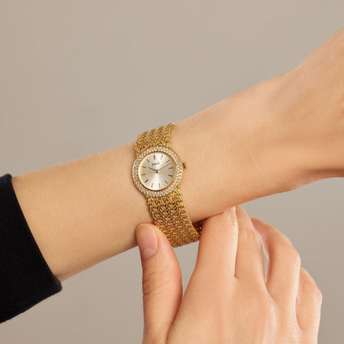 Montre Montre Piaget vintage en or jaune et diamants 58 Facettes