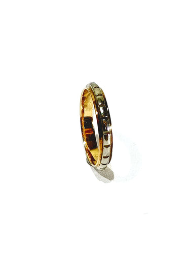 Bague 51 Alliance or rose et blanc 58 Facettes