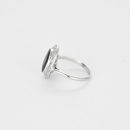 Bague 53 Bague en or blanc et platine, saphir et diamants 58 Facettes GU299