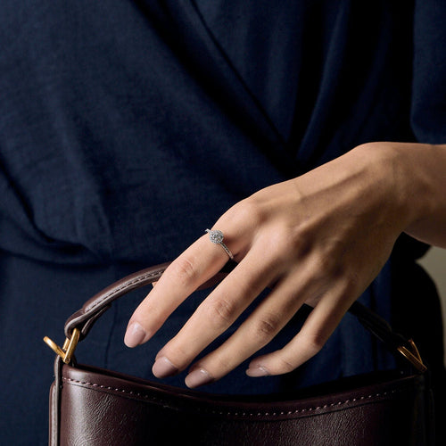 Bague 46,5 MESSIKA - JOY - Bague Solitaire en or blanc et diamants 58 Facettes CHOL1276