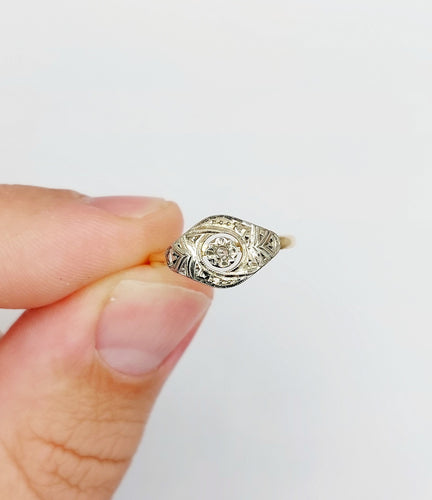 Bague 54 Bague art déco or diamant 58 Facettes A04937