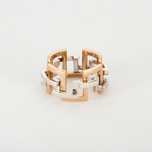 Bague 51 MELLERIO - Graphic - Bague or blanc et rose 58 Facettes J1WP335-0051