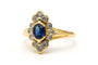 Bague 52 Bague contemporaine sertie d'un saphir et diamants taille brillant en or jaune 18 carats 58 Facettes 23234