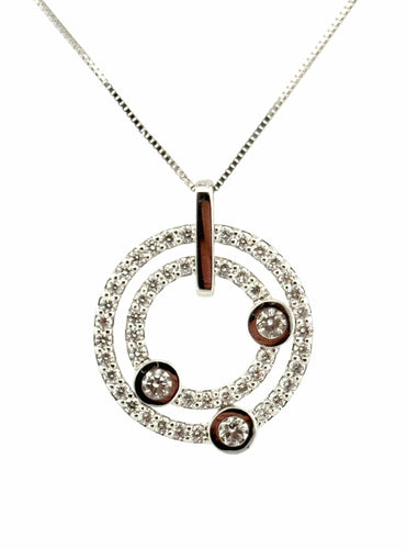 Collier Collier en or blanc 18 carats et diamants 58 Facettes