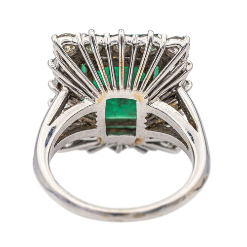 Bague 51 Bague Or blanc Emeraude, Diamant 58 Facettes 3981319RV