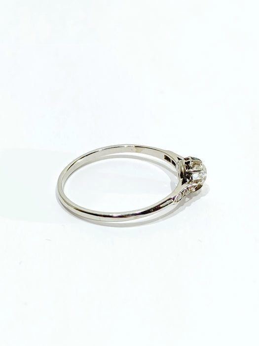 Bague 62.5 Solitaire en platine et diamants 58 Facettes