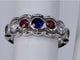 Bague 52 Alliance Bague Diamant Saphir et Rubis Or blanc 58 Facettes BA- 94