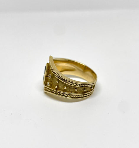 Bague 59 Bague byzantine en or jaune 18k saphirs et diamants 58 Facettes