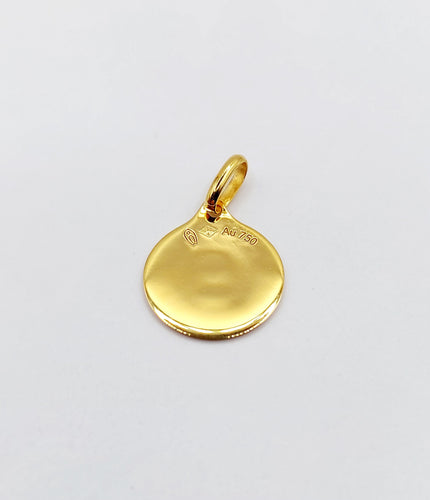 Pendentif AUGIS - Pendentif médaille d'amour or jaune  - L'Élégante Bleue ciel 58 Facettes J10798X000